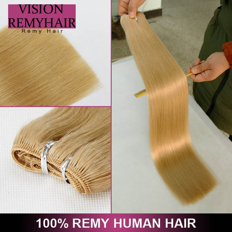 Straight Blonde Hair Weft Single Color 613