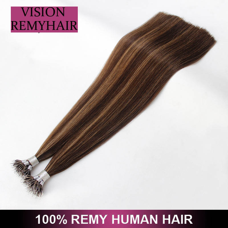 Wholesale Russian Double Drawn Nano Bead Ring Hair Remy