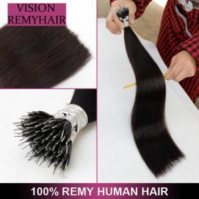  Nano ring remy hair Wholesale Human Cuticle Aligned Remy Russian Nano ring hair