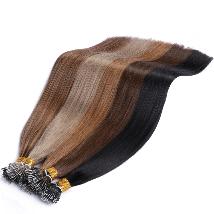 Russian double drawn nano ring hair extensions
